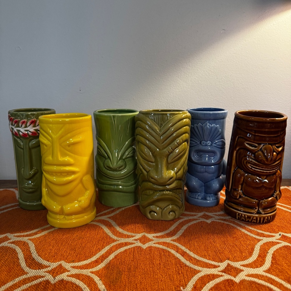 Colorful Tiki Mug Set
